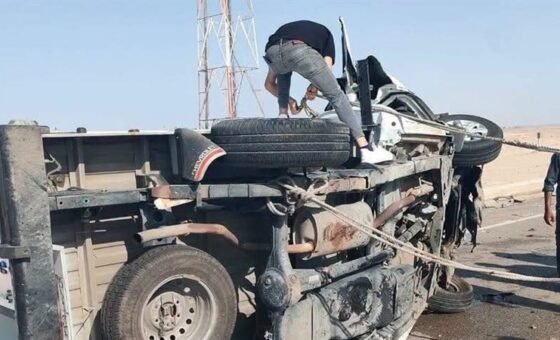 إصابات إثر حادث على طريق حيوي