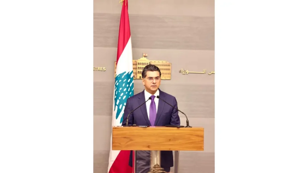وزير الإعلام بول مرقص خلال تلاوة مقررات جلسة مجلس الوزراء