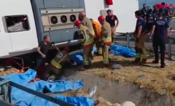 مقتل 11 شخصا وإصابة 26 آخرين في حادث اصطدام مروع بين حافلة سياحية وشاحنة غربي تركيا